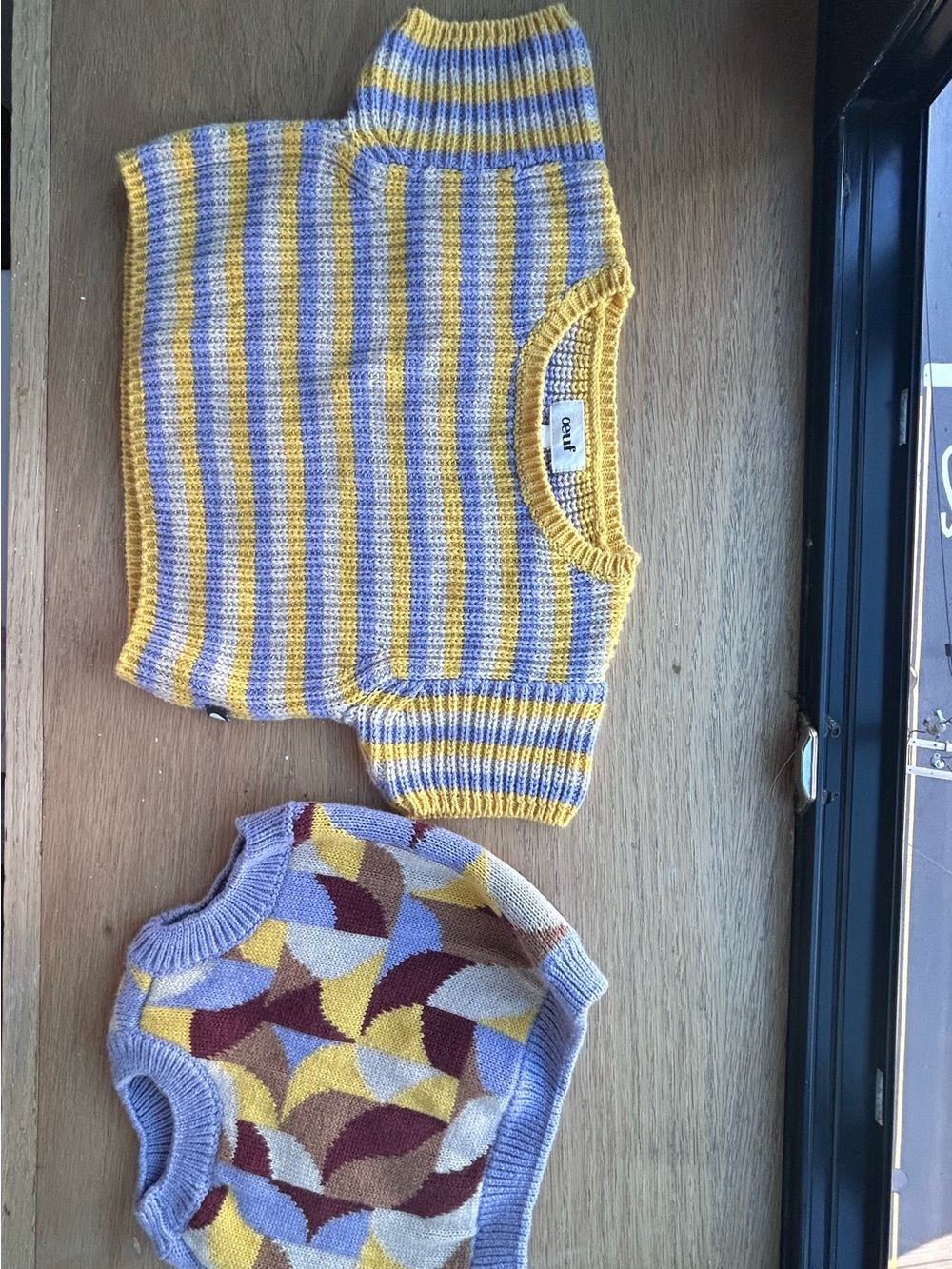 Oeuf Striped Yellow & Lavender Knit Sweater